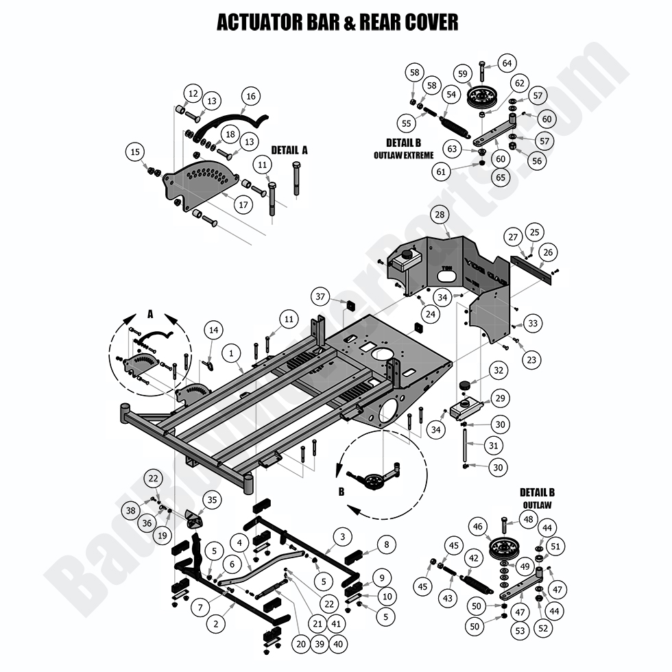 2018 Outlaw & Outlaw Extreme - Actuator Bar and Rear Cover